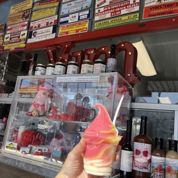 Strawberry Shack - Strawberry and doke whip swirl over custard. - Desserts Near Me - Carlsbad, California Strawberry Shack - Strawberry and doke whip swirl over custard. - Desserts Near Me - Carlsbad, California