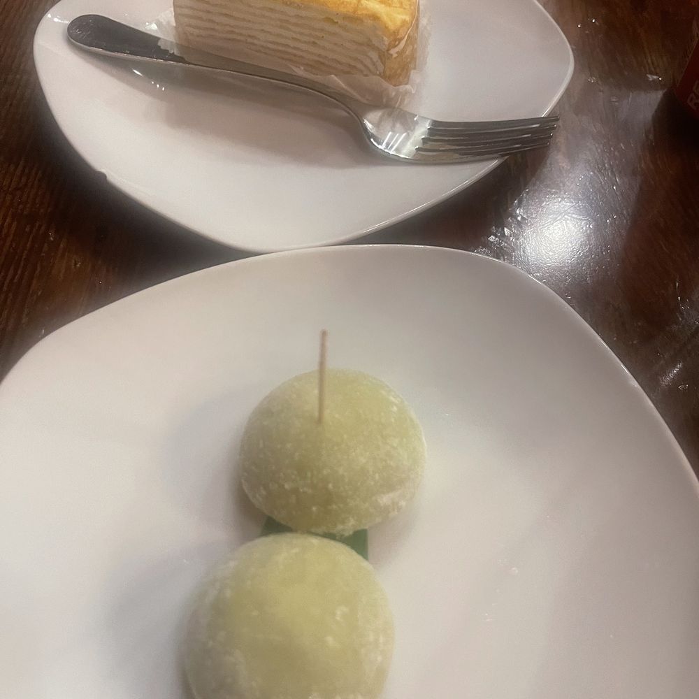 Japanese Kitchen Dosunco - Vanilla crepe cake and green tea mochi - Ramen Near Me - Tampa, Florida Japanese Kitchen Dosunco - Vanilla crepe cake and green tea mochi - Ramen Near Me - Tampa, Florida