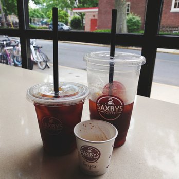 Saxbys - Haddonfield - Order for a large and small ice coffee and an espresso - Coffee & Tea Near Me - Haddonfield, New Jersey Saxbys - Haddonfield - Order for a large and small ice coffee and an espresso - Coffee & Tea Near Me - Haddonfield, New Jersey