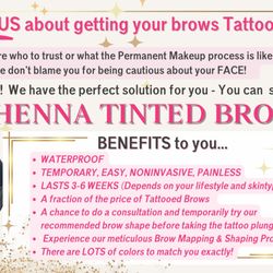 Henna tinted brows are a perfect way to feel what it's like to have full brows. If you like them, consider getting permanent tattooed brows