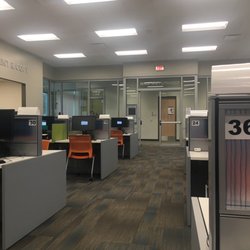 Livingston Parish Library-Denham Springs-Walker Branch - Inside the Computer Lab with a view of the Idea Lab across the hall