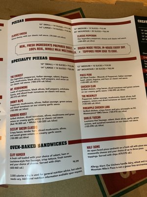 Menu photo 6 Mountain Mike's Pizza Redlands, CA