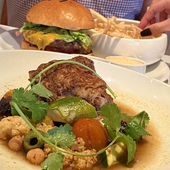 Fig & Olive - Chicken Tajine & The Fig + Olive Burger - French Near Me - Houston, Texas