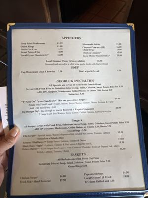 Menu photo 3 Geoduck Restauraunt & Lounge Brinnon, WA Menu photo 3 Geoduck Restauraunt & Lounge Brinnon, WA