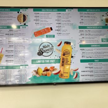 Main Squeeze Juice - Menu - Juice Bars & Smoothies Near Me - Murfreesboro, Tennessee