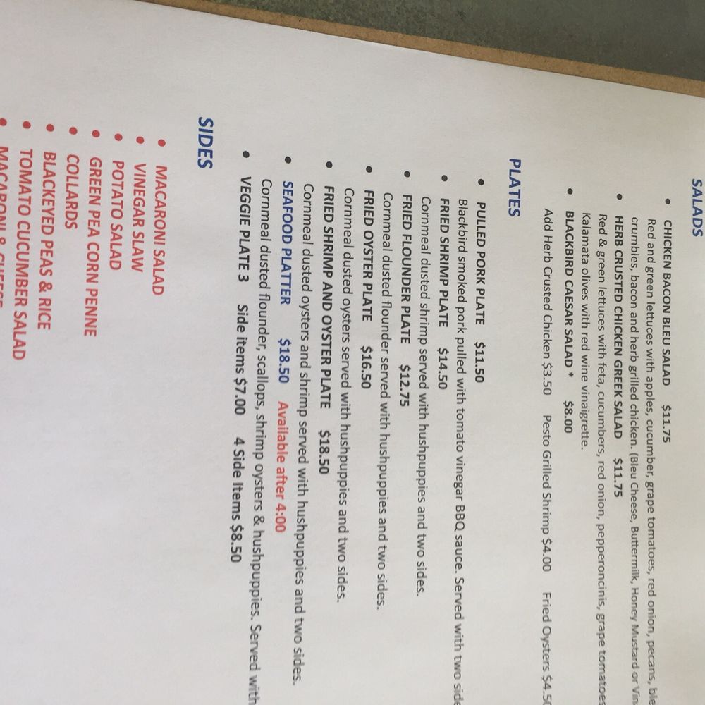 Blackbird Market - Menu - Farmers Market Near Me - Johns Island, South Carolina