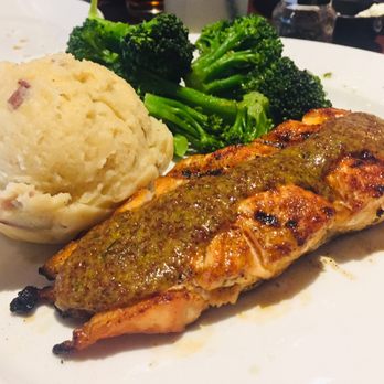 Bullfish Grill - Grilled salmon, broccoli, cheddar mashed potatoes - Steakhouses Near Me - Pigeon Forge, Tennessee Bullfish Grill - Grilled salmon, broccoli, cheddar mashed potatoes - Steakhouses Near Me - Pigeon Forge, Tennessee