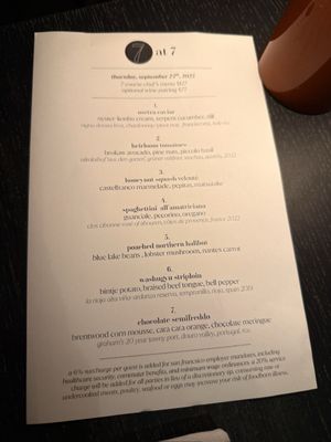 Menu photo 7 7 Adams San Francisco, CA