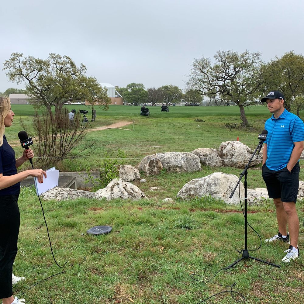 Valero Texas Open - Kira K. Dixon interviewing Jordan Spieth at a socially safe distance. - Golf Near Me - San Antonio, Texas Valero Texas Open - Kira K. Dixon interviewing Jordan Spieth at a socially safe distance. - Golf Near Me - San Antonio, Texas