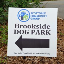 Brookside Park - Rockbridge Rd entrance sign, near the 285 overpass.