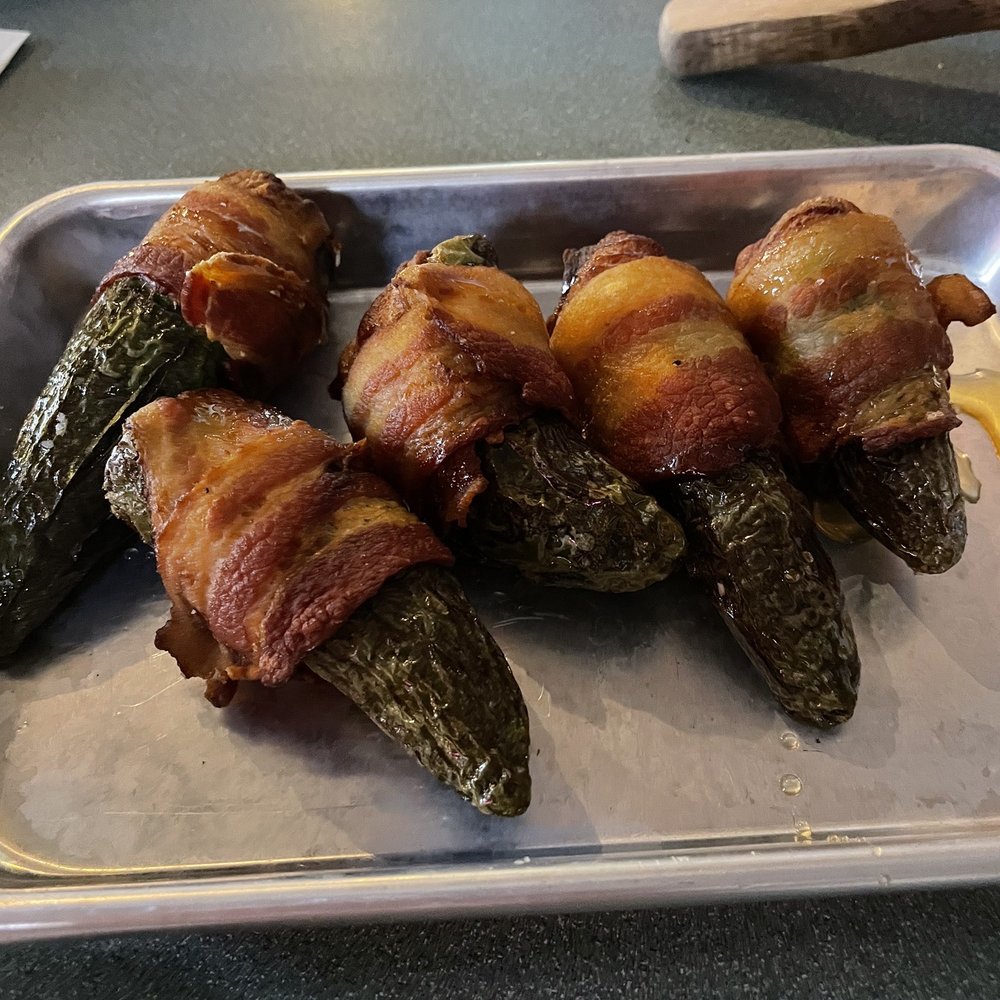 Lulu's Inn - Stuffed jalapeños with bacon - American Near Me - Watkins, Colorado Lulu's Inn - Stuffed jalapeños with bacon - American Near Me - Watkins, Colorado
