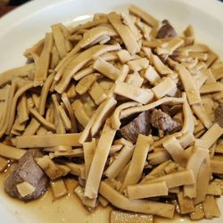 Special: Beef and noodles, served over mashed potatoes