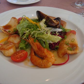 Cafe Miro - Warm Seafood Salad with a Orange Yuzu Vinaigrette.. - Modern European Near Me - Honolulu, Hawaii