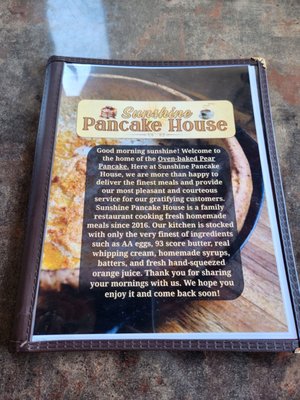 Menu photo 1 Sunshine Pancake House La Mesa, CA Menu photo 1 Sunshine Pancake House La Mesa, CA