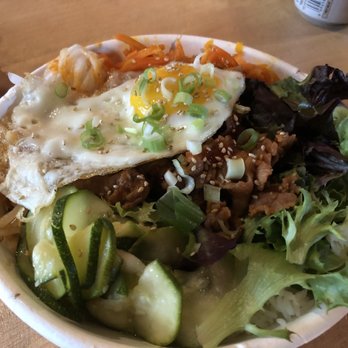 Namu - Bibimbap-Korean spicy pork, carrots, cucumbers, rice, lettuce, fried egg! Unbelievable!! - Korean Near Me - Durham, North Carolina Namu - Bibimbap-Korean spicy pork, carrots, cucumbers, rice, lettuce, fried egg! Unbelievable!! - Korean Near Me - Durham, North Carolina