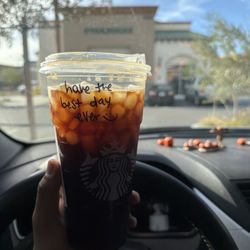 Starbucks - Such a great pleasant experience here the baristas are so thoughtful that little message made my day