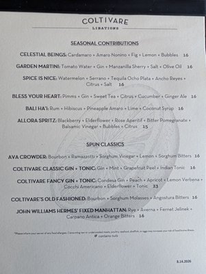 Menu photo 1 Coltivare Houston, TX