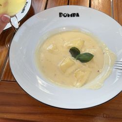 Pompa - Limoncello spritz with the lemon & ricotta ravioli. Incredible service & such a great location. 10/10 recommend.