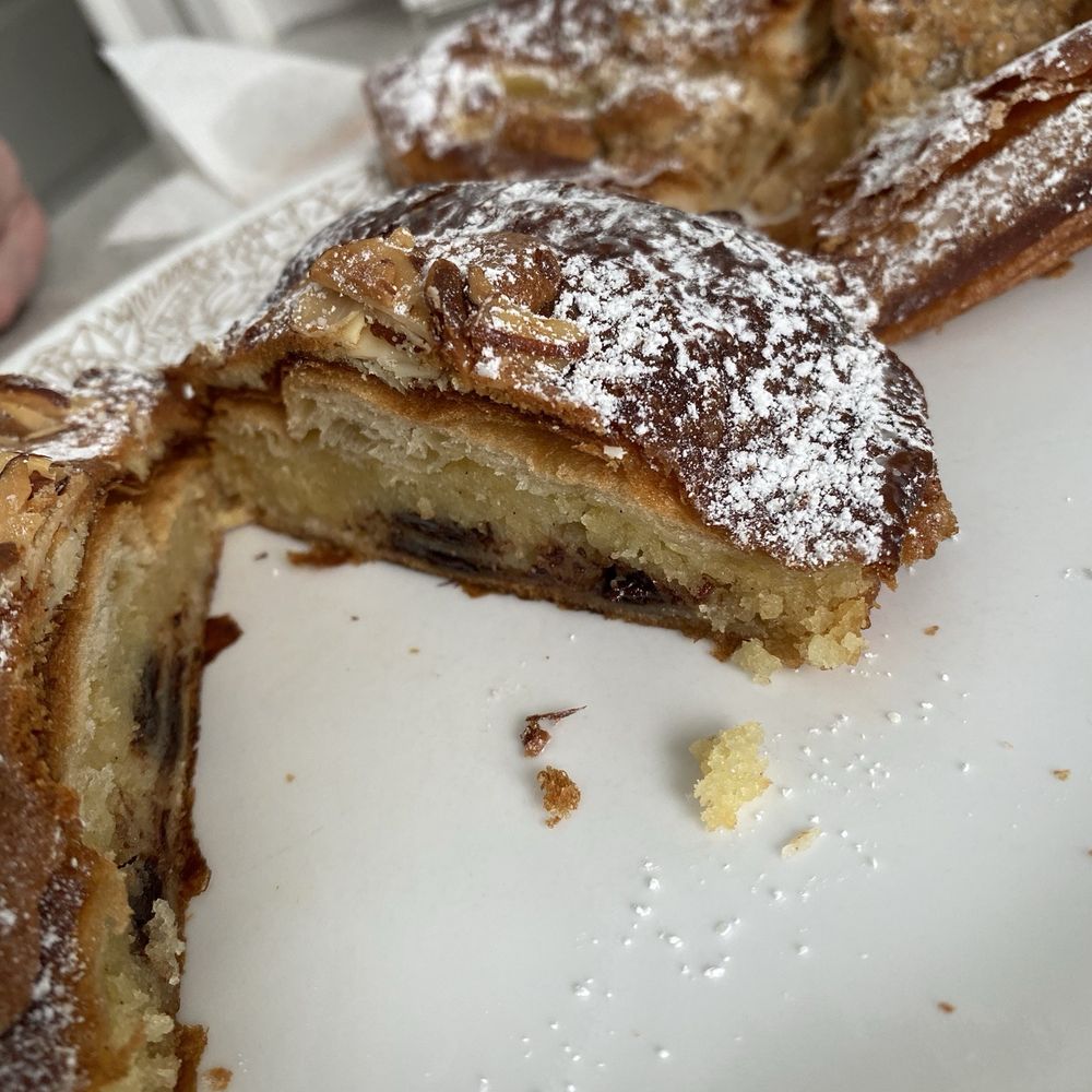 Bien Cuit - Cross-section of the heavenly almond chocolate croissant - Bakeries Near Me - Brooklyn, New York
