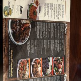 Menu - careful, most meat is marinated in peanut butter!