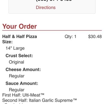 Round Table Pizza - My order - Pizza Near Me - Kahului, Hawaii