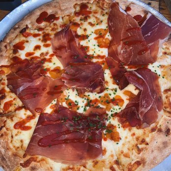 Industry Kitchen - Hot Apricot Pizza Weird but good, interesting flavor. - American Near Me - New York, New York Industry Kitchen - Hot Apricot Pizza Weird but good, interesting flavor. - American Near Me - New York, New York