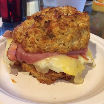 Dolce Delight - Dolce Special - egg, ham, cheddar, and hot pepper jelly on homemade chipotle cheddar biscuit - Coffee & Tea Near Me - Ithaca, New York Dolce Delight - Dolce Special - egg, ham, cheddar, and hot pepper jelly on homemade chipotle cheddar biscuit - Coffee & Tea Near Me - Ithaca, New York