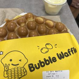 Original Bubble Waffle with puff cream. The puff cream tasted like sweetened butter... Original Bubble Waffle with puff cream. The puff cream tasted like sweetened butter...