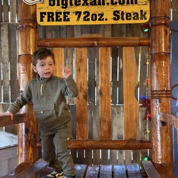 The Big Texan Steak Ranch - Big Texan wooden rocking chair - Steakhouses Near Me - Amarillo, Texas The Big Texan Steak Ranch - Big Texan wooden rocking chair - Steakhouses Near Me - Amarillo, Texas