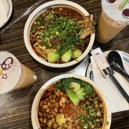 Noodles and bubble tea