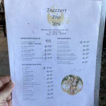 Teazzert Pho You - Menu - 2 of 2 - Desserts Near Me - San Francisco, California Teazzert Pho You - Menu - 2 of 2 - Desserts Near Me - San Francisco, California