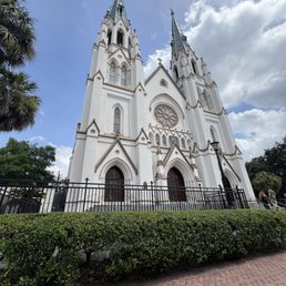 Exterior outside entrance of Old Town Trolley Tours Of Savannah - Basilica of St. John - Savannah, Georgia Exterior outside entrance of Old Town Trolley Tours Of Savannah - Basilica of St. John - Savannah, Georgia