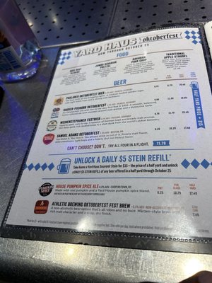 Menu photo 1 Yard House Las Vegas, NV