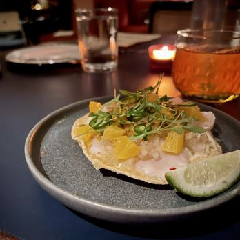 Loreto - Culichi tostada with Tijuana Old Fashion - Seafood Near Me - Los Angeles, California Loreto - Culichi tostada with Tijuana Old Fashion - Seafood Near Me - Los Angeles, California