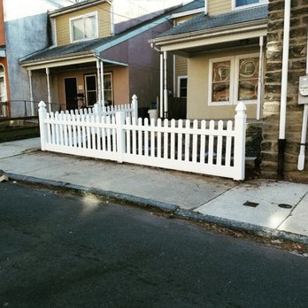 Terra Nova Fence - 3' PVC space picket with French Gothic caps on the corners - Fences & Gates Near Me - Drexel Hill, Pennsylvania
