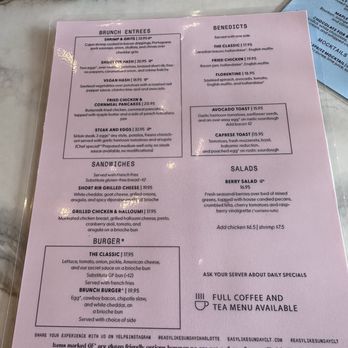 Easy Like Sunday - Menu - Breakfast & Brunch Near Me - Charlotte, North Carolina Easy Like Sunday - Menu - Breakfast & Brunch Near Me - Charlotte, North Carolina