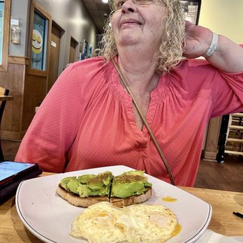 Eggs Up Grill - Carol going healthier the Avacado Toast with Eggs. - Breakfast & Brunch Near Me - Summerville, South Carolina