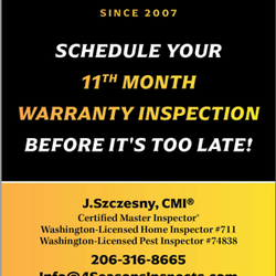 4 Seasons Home Inspections - Let us Help you with your warranty Inspection