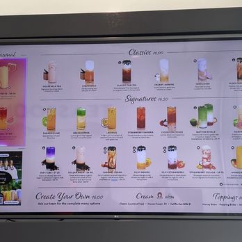 Teaspoon - Drink board. Oh, what to choose! - Bubble Tea Near Me - Reno, Nevada
