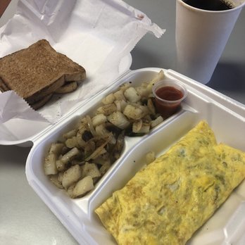 Sunrise Cafe - Veggie omelette, potatoes, wheat toast and coffee - Delis Near Me - Reston, Virginia