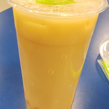 Tealeaf Cafe - Pineapple milk tea with lychee popping boba - Bubble Tea Near Me - Reno, Nevada Tealeaf Cafe - Pineapple milk tea with lychee popping boba - Bubble Tea Near Me - Reno, Nevada