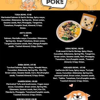 Shiba Poke - Menu - Poke Near Me - Toronto, Ontario Shiba Poke - Menu - Poke Near Me - Toronto, Ontario