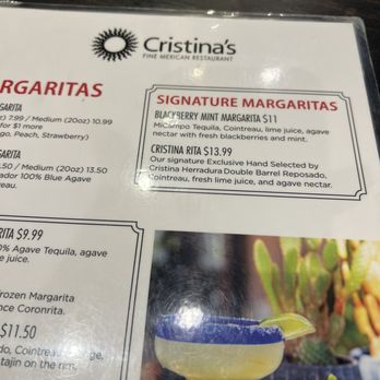 Cristina's Fine Mexican Restaurant - The only menu I had after ordering. - Tex-Mex Near Me - Carrollton, Texas Cristina's Fine Mexican Restaurant - The only menu I had after ordering. - Tex-Mex Near Me - Carrollton, Texas