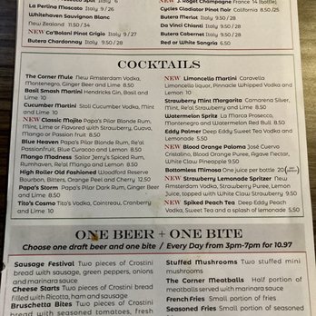 The Corner Pizza Bar - January 2023 Drink menu, page 2 - Italian Near Me - Orlando, Florida The Corner Pizza Bar - January 2023 Drink menu, page 2 - Italian Near Me - Orlando, Florida