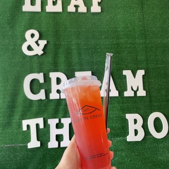 Leaf N Cream - Lychee Rose Green Tea - Bubble Tea Near Me - Tustin, California Leaf N Cream - Lychee Rose Green Tea - Bubble Tea Near Me - Tustin, California