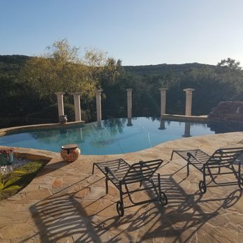 Texas Hill Country Pools - Want big? 20' x 40' Pool, Waterfall and Negative edge will do it! Plenty of multi level flagstone patios in Helotes. - Pool & Hot Tub Service Near Me Texas Hill Country Pools - Want big? 20' x 40' Pool, Waterfall and Negative edge will do it! Plenty of multi level flagstone patios in Helotes. - Pool & Hot Tub Service Near Me