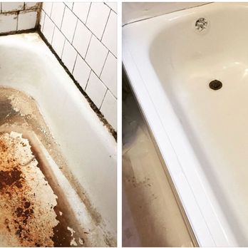 Cutting Edge Refinishing - Before & after. Tub refinishing - Refinishing Services Near Me