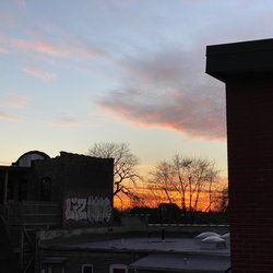 CTA - Damen - Sunset from the southbound platform