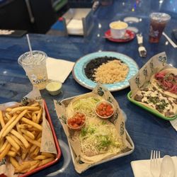 Refried beans taco FRENCH FRIES BLACK BEANS & RICE LUNCH COMBO #2