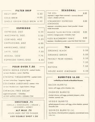 Menu photo 2 Cartel Roasting Los Angeles, CA